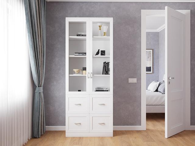 Книжный шкаф Библиограф - 2 №4 Белый