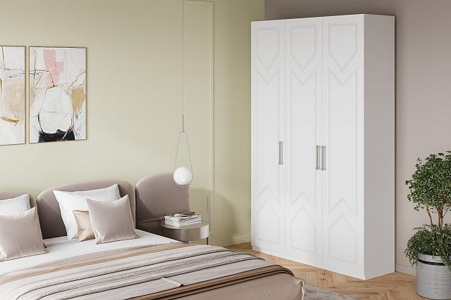 Шкаф распашной Эверест - 3 МДФ Белый