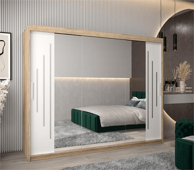 Шкаф-купе Валмиера NEW - 6 Дуб Сонома / Белый